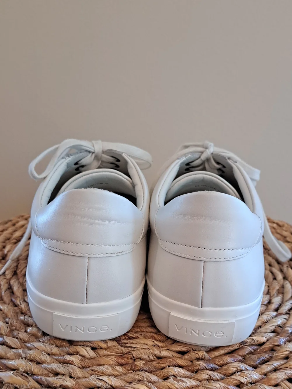 VINCE Mens Fulton Classic Athleisure/Preppy/Luxury White Leather Low Sneakers 12